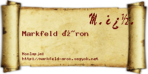 Markfeld Áron névjegykártya
